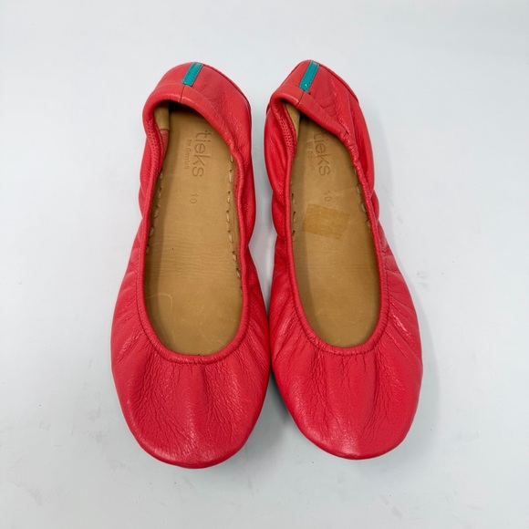 Tieks Poppy Coral Red Ballet Flats Womens Size 10 - Picture 3 of 9